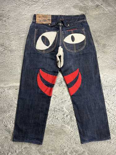 evisu yamane 33×34 フェイスジーンズ 色残90％】YAMANE EVISU ジーンズ Lot.1926 34×33 - メルカリ