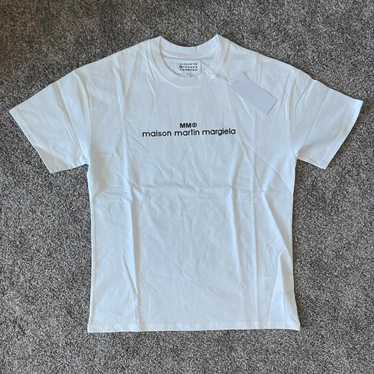 トップス Maison Margiela WhiteTee 48 Maison Margiela Men's White Bird Embroidered Long Sleeve