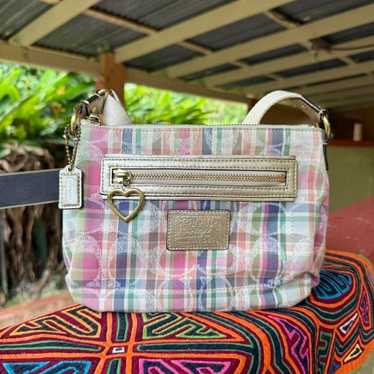 バッグ Coach Daisy Madras Poppy Pocket Shoulder Coach poppy daisy madras - Gem