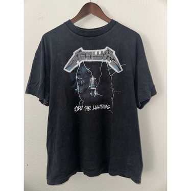 90s メタリカ \"RIDE THE LIGHTNING\"ビンテージTシャツL VTG Metallica Band Shirt - Ride The Lightning - All Over