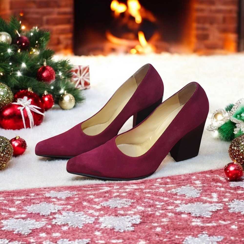 Miu Miu MIU MIU vintage suede wood block heels - … - image 11