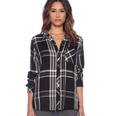 Rails Hunter Button Down Flannel In Black And Whi… - image 1