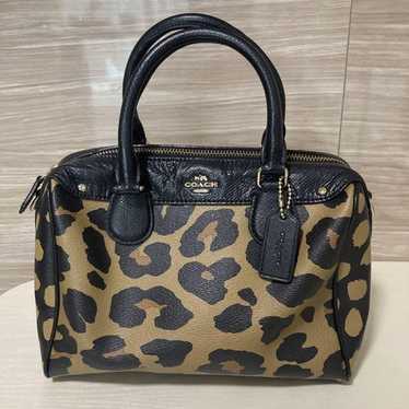 【希少】COACH Python Leather Handbag Leopard Coach-Leopard Print-Handbag (0121) - Gem