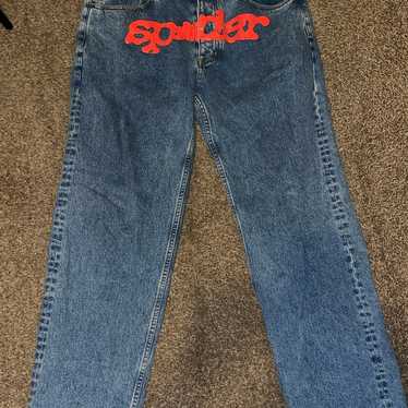 パンツ Spider Worldwide denim jeans spider worldwide washed denim pants size 30, slim | Depop