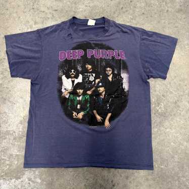 【usa製、バンドTシャツ】DEEP PURPLEロンTシングル80sツアーT Vtg 1985 Deep Purple Perfect Strangers T-shirt Black S/M 80s