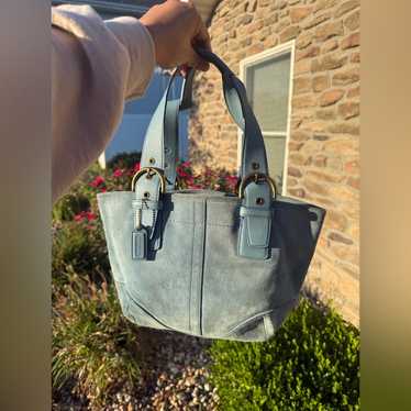 バッグ Coach Soho Leather Toto Bag Mint Blue Coach vintage soho blue - Gem
