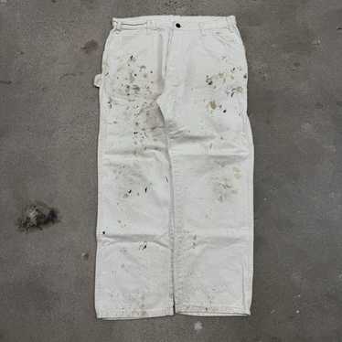 90s〜 Dickies × Duron Paint White Painter DICKIES - Distressed Paint Splatter White Cropped Painter