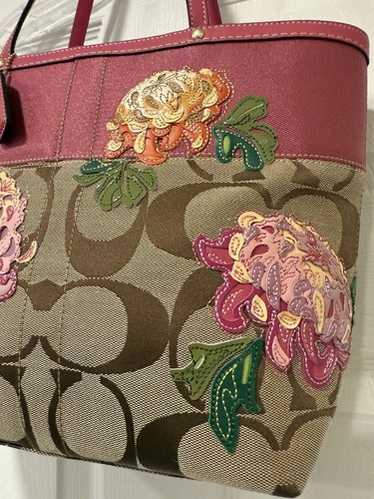 バッグ Vintage Coach Signature Hand Bag Flower COACH Vintage Poppy Petal Signature Highlight Shoulder Bag