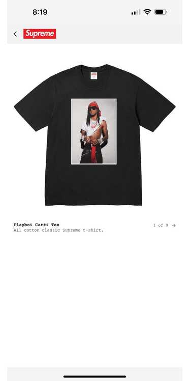 Supreme Playboi Carti Tee 黒 XL Supreme Playboi Carti Tee 黒 XL