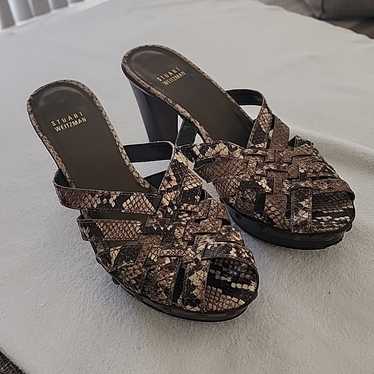Stuart Weitzman Platform Snake Slides - image 1