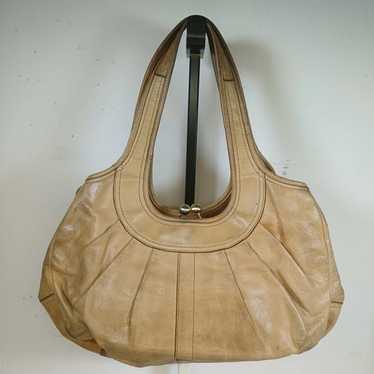【y2k】Coach Ergo Pleated Frame Satchelbag NWT Coach Ergo Leather Pleated Frame Kisslock Saffron Yellow