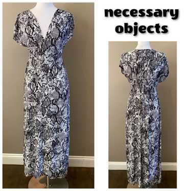 Necessary Objects B&W Reptile Print Maxi Dress - image 1