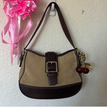 バッグ Vintage Coach Hampton Suede Hobo Bag COACH The Coach Originals Suede Hamptons Hobo Shoulder Bag
