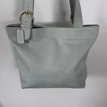 専用 VINTAGE COACH 4140 LARGE LIGHT BLUE COACH RARE VINTAGE SOHO LIGHTWEIGHT GLACIER BLUE LEATHER BAG