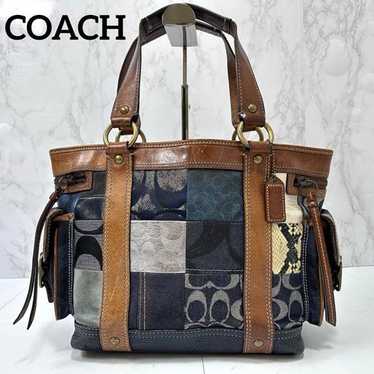 バッグ Vintage COACH Denim Patchwork ToteBag COACH Denim Patchwork Cargo Tote Bag | Dillard's