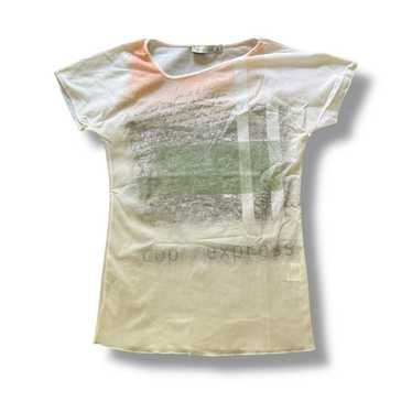 トップス Rare 2000s cop copine Mesh sleeve tee Cop Copine Mesh Top, Louvre Theme Top, Y2k Mesh Top, Vintage
