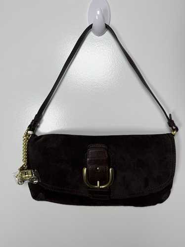 バッグ Coach Suede Signature Slim Flap y2k Rare バッグ Coach Suede Signature Slim Flap y2k rare Rare Y2K