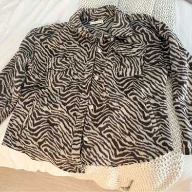 Zebra Print Button-Up Shacket - image 1