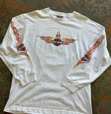 90s HARLEY DAVIDSON フレイム ファイヤー フェード ハーレーダビッドソン 90s Tシャツ フェード ファイヤー