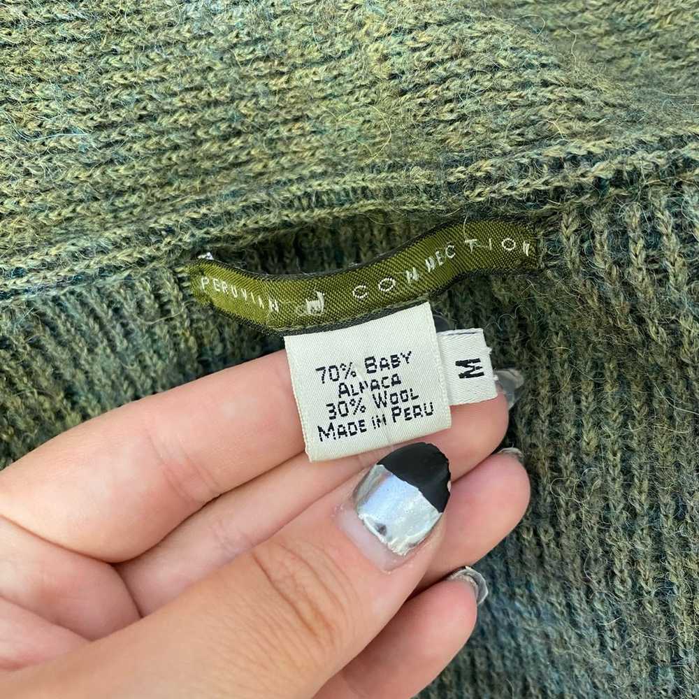Peruvian Connection Alpaca Wool Button Front Rib … - image 4