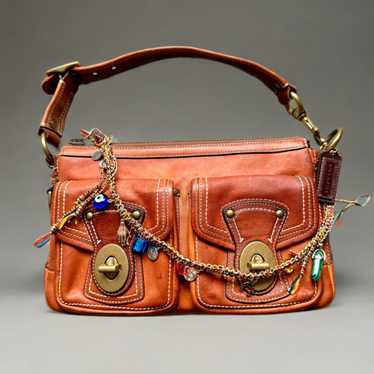 バッグ Coach Legacy 65th Leather Shoulder Bag Coach Legacy 65th Anniversary Y2K Cognac Shoulder Bag