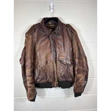 ジャケット・アウター 60s USA schott G1 flight jacket 40 brown Schott NYC G1TG Antique Men's Leather Jacket Brown.