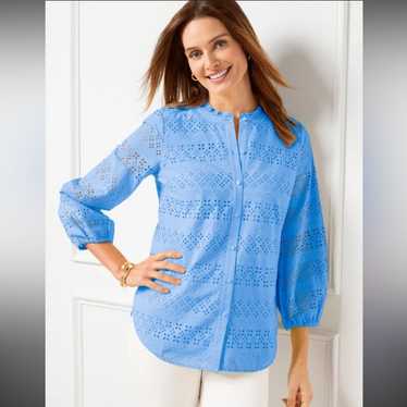 Talbots Eyelet Button Front Size Medium - image 1