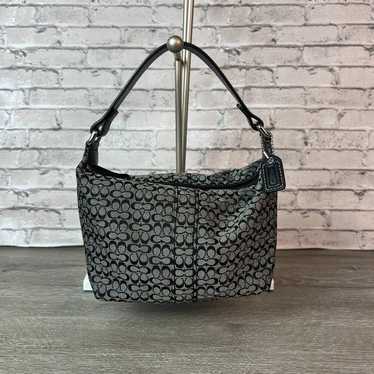 バッグ Coach Soho Signature Black Mini bag ☆Vintage☆ ~Coach Soho Mini Signature Top Handle BLACK/Make