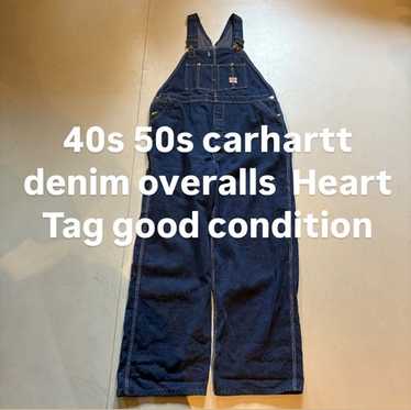 極上 50s～ CARHARTT DENIM OVERALL ハートタグVCM 50's carhartt カーハート ハートタグ ハートボタン デニム