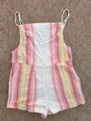 Rip Curl Open Back Romper Size Medium Stripe Adju… - image 1