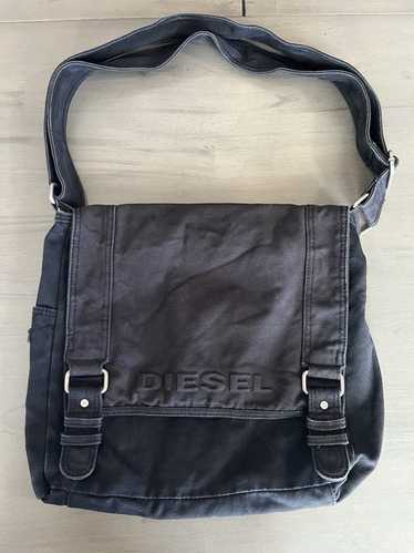 バッグ OLD DIESEL leather messenger bag black Diesel vintage messenger bag - Gem