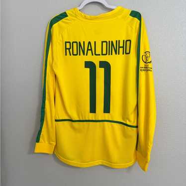 Ronaldinho 2002 W-Cup ブラジル代表ユニ Lサイズ タグ付き Ronaldinho 2002 W-Cup ブラジル代表ユニ Lサイズ タグ付き