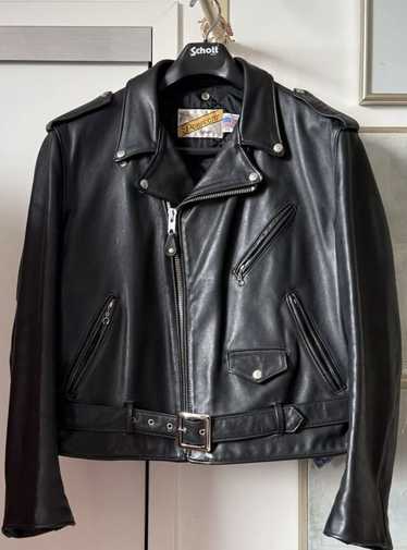 Schott Perfecto ブラックライダースジャケット 48 Schott Perfecto Double Leather Riders Jacket Size 44 Made in
