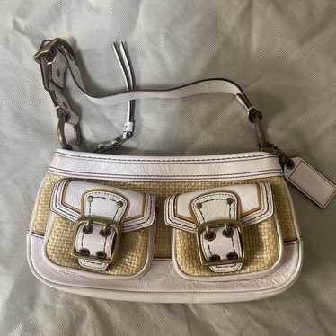 バッグ COACH Straw One Shoulder Baguette Bag COACH Straw One Shoulder Baguette Bag