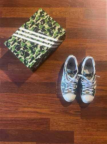 bape adidas Superstar ベージュ/ネイビー スニーカー BAPE® × adidas Originals “Superstar” | bape.com