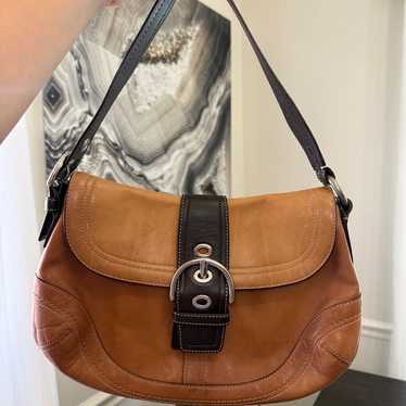 バッグ OLD COACH Soho brown Leather Handbag Vintage Coach Leather Soho Buckle Bag Brown Shoulder #4157