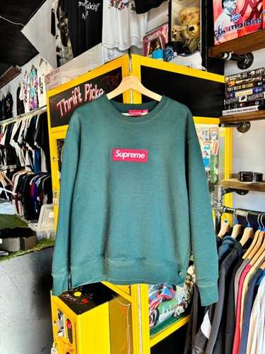 supreme box logo crewneck ダークグリーン Supreme Box Logo Crewneck Green | Senikersku