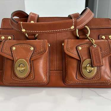 バッグ 65th Coach Flap Legacy Satchel Bag Brown COACH Legacy Satchel Hand Bag Suede Pocket 65th F/S Used