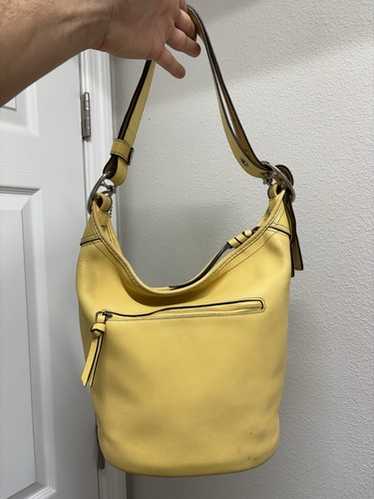 バッグ Vintage Coach Duffle Sac Bucket Yellow VINTAGE COACH DUFFLE SAC BUCKET SOULDER BAG PURSE #9085