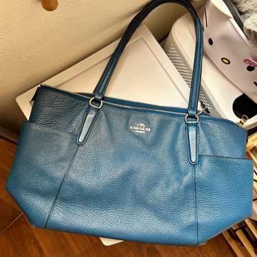 バッグ Vintage Coach Tote Bag Mint Blue Leather COACH VINTAGE WAVERLY LEATHER TOTE BAG 4133 AQUA | eBay