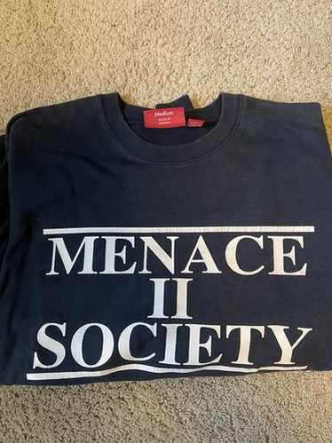 Supreme MENACE II SOCIETY トレーナー ネイビー Supreme supreme menace ii - Gem