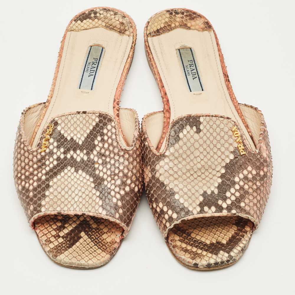 Prada Multicolor Python Leather Flats Slide Size … - image 3