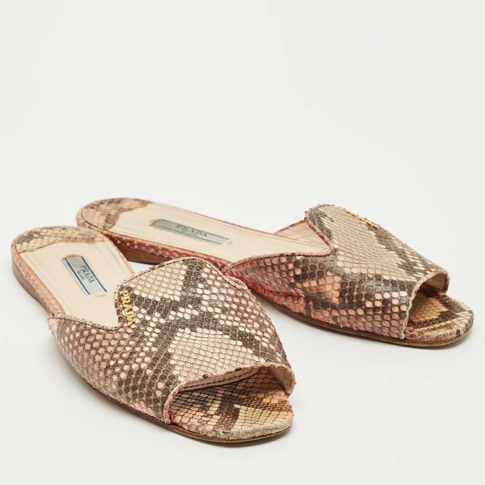 Prada Multicolor Python Leather Flats Slide Size … - image 4