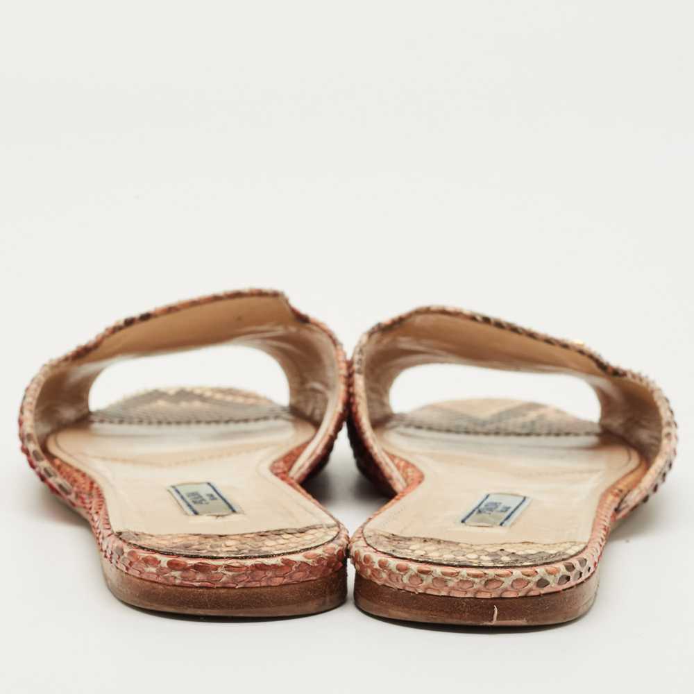 Prada Multicolor Python Leather Flats Slide Size … - image 5