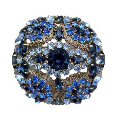 Vintage austria brooch blue - Gem