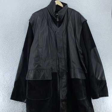 MARCO PIERGUIDI 革ジャケット Marco Pierguidi Black Leather Fur Collar Men's Bomber Jacket