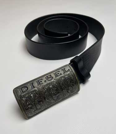 小物 DIESEL leather BELT BIG LOGO BK vintage Vintage Diesel Black Leather Belt Men's Diesel Leather Belt