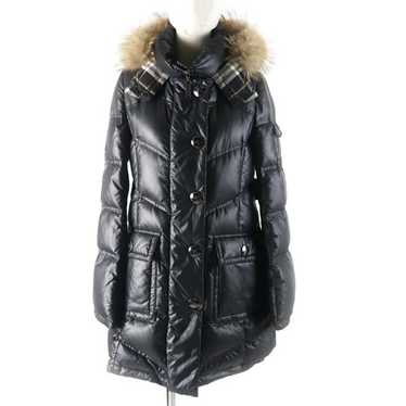 【美品】BURBERRY BLUE LABEL ブラックダウン 美品❤️BURBERRY BLUE LABEL ダウンコート ファー 黒 38 M