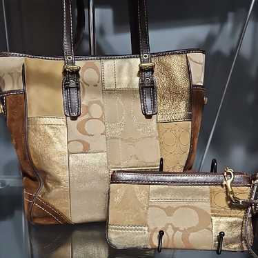 バッグ Coach Patchwork Tote bag Signature Coach patchwork signature tote - Gem