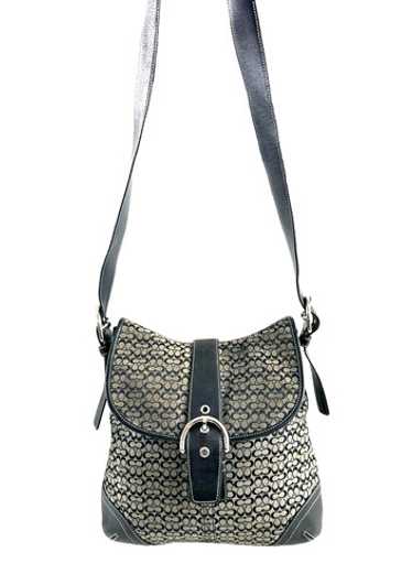 バッグ Coach Signature Flap Hobo Shoulder Bag Coach Women's Black Signature Soho Hobo Shoulder Bag Purse